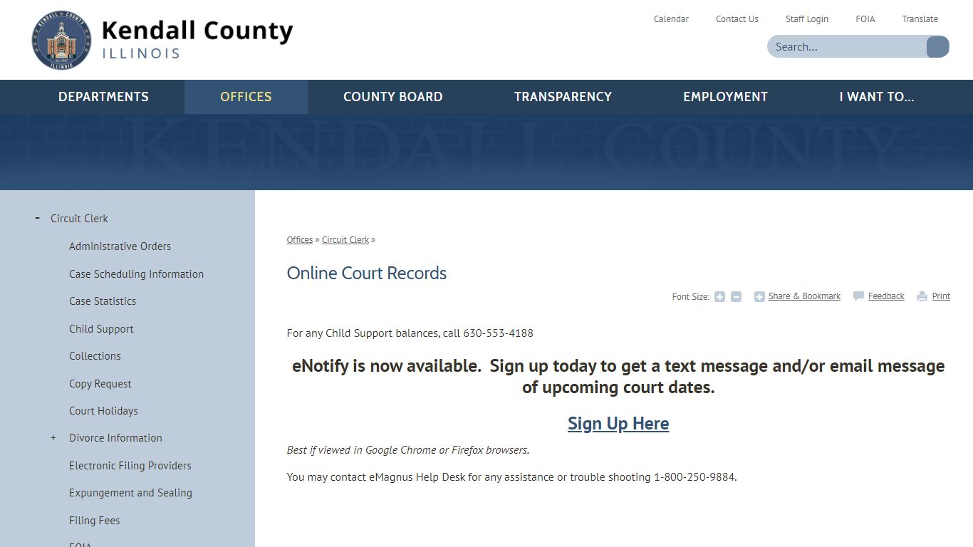 Online Court Records | Kendall County, IL